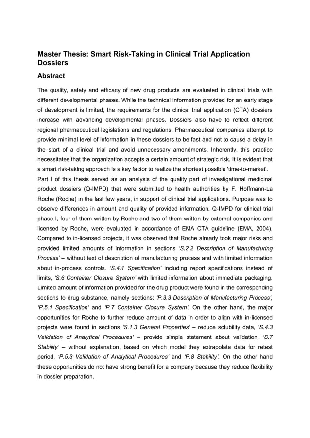 Master Thesis Abstract | PDF