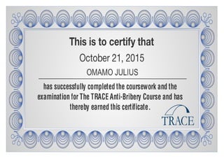 TRACE~Anti-Bribery Course Certificate