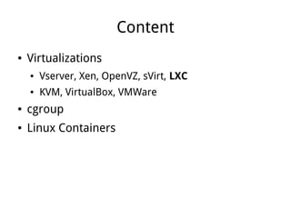Virtualization which isn't: LXC (Linux Containers) | PPT