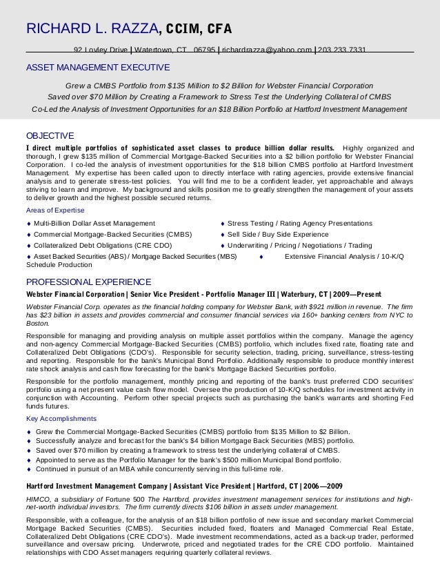 fund manager resumes
