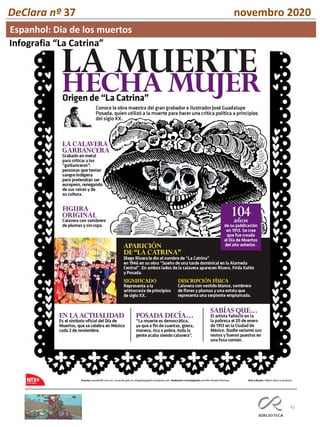 42
DeClara nº 37 novembro 2020
Espanhol: Dia de los muertos
Infografia “La Catrina”
 