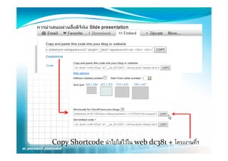 Copy Shortcode นําไปใสไวใน web dc381 + โครงงานที่1
 