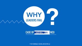 ?CASE OF
1101200062 UE4B JOCELYN LU
WHY
LEADERS FAIL
WZU
 