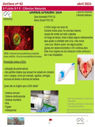 58
DeClara nº 42 abril 2021
3.º ciclo 9.º F: Ciências Naturais
 