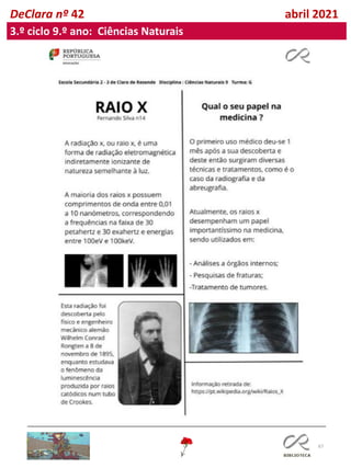 67
DeClara nº 42 abril 2021
3.º ciclo 9.º ano: Ciências Naturais
 