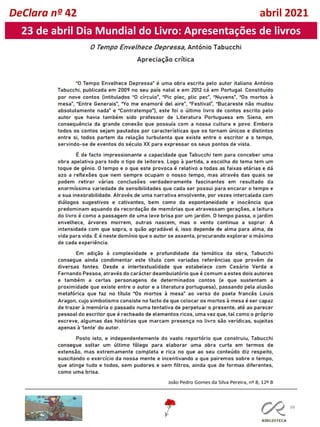 88
DeClara nº 42 abril 2021
23 de abril Dia Mundial do Livro: Apresentações de livros
 