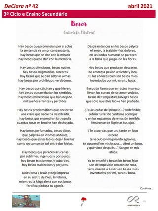 91
DeClara nº 42 abril 2021
3º Ciclo e Ensino Secundário
Continua…
 