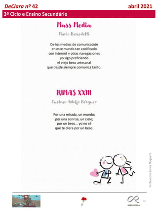 92
DeClara nº 42 abril 2021
3º Ciclo e Ensino Secundário
Professora
Sonia
Noguera
 