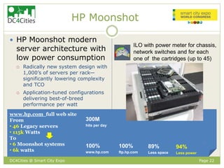 Page 22
HP Moonshot
 HP Moonshot modern
server architecture with
low power consumption
 Radically new system design with...