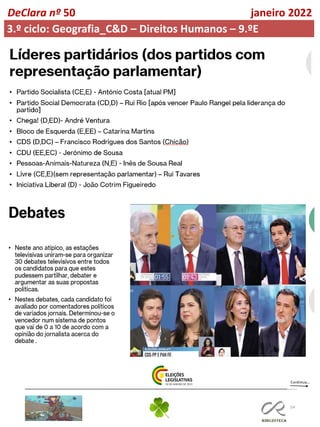 54
DeClara nº 50 janeiro 2022
3.º ciclo: Geografia_C&D – Direitos Humanos – 9.ºE
 
