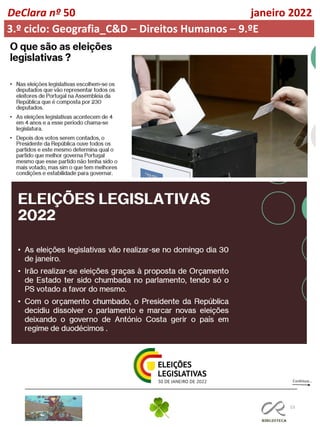 53
DeClara nº 50 janeiro 2022
3.º ciclo: Geografia_C&D – Direitos Humanos – 9.ºE
 