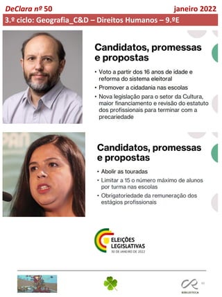 60
DeClara nº 50 janeiro 2022
3.º ciclo: Geografia_C&D – Direitos Humanos – 9.ºE
 