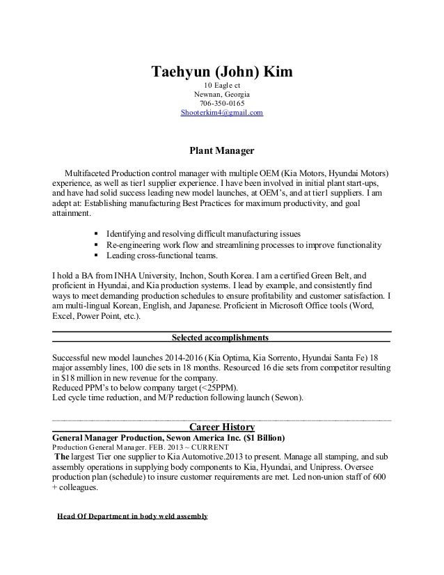 Resume newnan ga