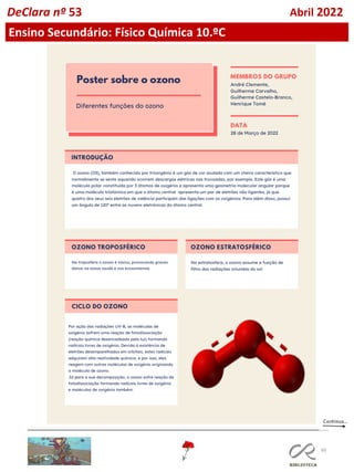 60
DeClara nº 53 Abril 2022
Ensino Secundário: Físico Química 10.ºC
 