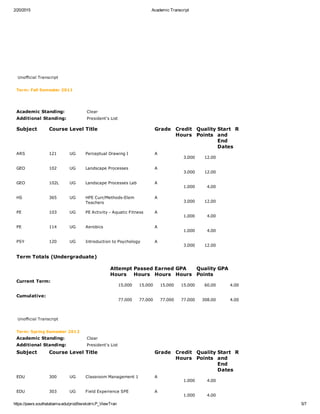 academictranscript | PDF