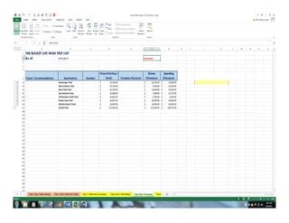 Excel Project SnapShots