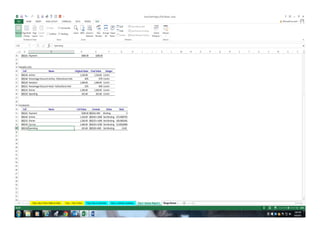 Excel Project SnapShots