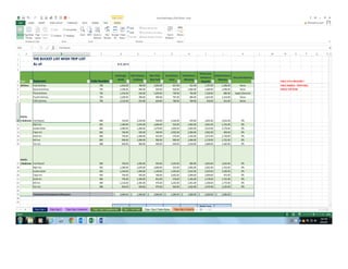 Excel Project SnapShots