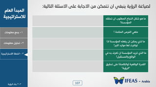 107
1-‫ـ٠ن‬‫ٟوٜ٪ٟدض‬
ٝ‫خٛود‬ ‫خٛ٠سذؤ‬
‫ٛالععشخظٰجٰص‬
2-ٰٜٚ‫ظذ‬‫ٟوٜ٪ٟدض‬
3-‫خٛخـص‬‫خالععشخظٰجٰص‬
‫اٌزبٌ١خ‬ ‫االصئٍخ‬ ٍٝ‫ػ‬ ‫االخبثخ‬ ِٓ ٓ‫تزّى‬ ْ‫ا‬ ٟ‫٠ٕجغ‬ ‫اٌرؤ٠خ‬ ‫ٌص١بغخ‬:
١‫خ‬ ‫خٛ٠ـٜ٪ذ‬ ‫خٛ٤جدح‬ ٚ٘‫ش‬ ٪٧ ‫ٟد‬٦ٔٔ‫ظذ‬
‫خٛ٠اعغص؟‬
‫خٛ٠عددص‬ ‫خِٛشص‬ ‫ٟد٧ٮ‬‫؟‬
٦ٜ‫ٯِو‬ ١‫خ‬ ٢٘٠‫ٯ‬ ‫ٛز٭‬ ‫ٟد‬‫خرخ‬ ‫خٛ٠اعغص‬
‫ظ٪خُشض‬‫ٛ٨د‬‫خٗسش؟‬ ‫ٟ٪خسد‬
‫خٛز٭‬ ‫ٟد‬‫خٛ٠اعغص‬ ‫ظشٯذ‬١‫خ‬ٍ‫ظوش‬٦‫ز‬‫ُٮ‬
‫٩خٛ٠غعٔسٚ؟‬ ‫خٛ٪خٓن‬
‫خٛ٪خٓوٰص‬ ‫خٛٔذسش‬(‫٩خٛ٘دٟ٤ص‬)٬ٜ‫ه‬ْٰٔ‫ظذ‬
"‫خٛشئٯص‬"
3-3‫ز٤دء‬‫خٛشئٯص‬
 