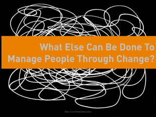 What Else Can Be Done To
Manage People Through Change?




           Dean Crutchfield Associates
 