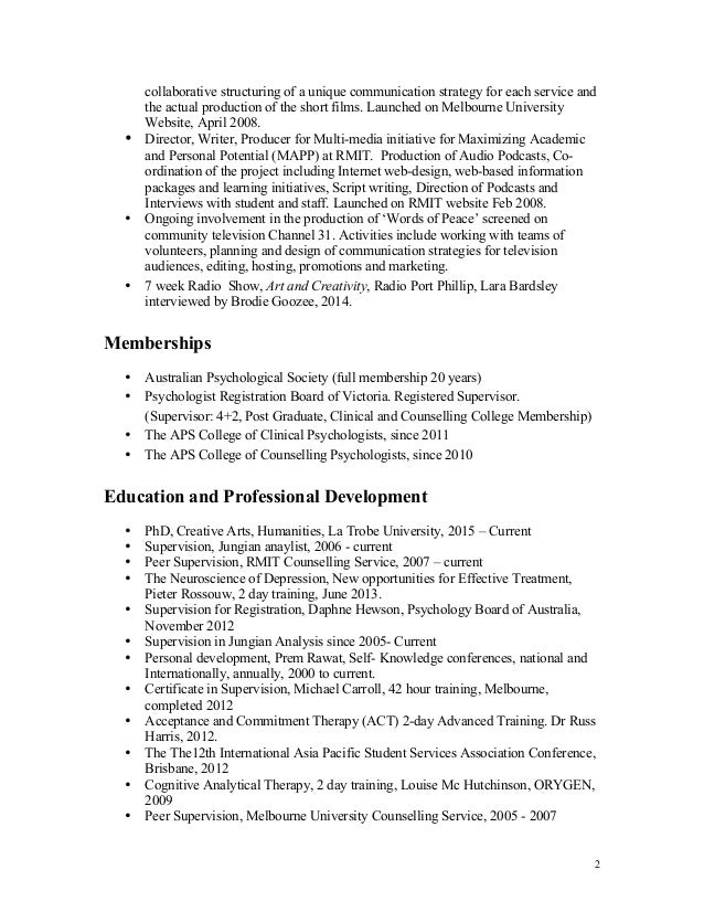 psychology cv