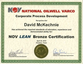 Lean Bronze Certificate