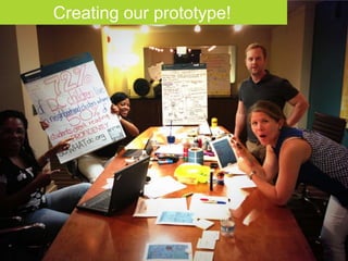 The results of our
ideation sessions
provided the
framework for our
first prototype!
• A two-sided platform
that creates awareness
among the public on
important issues, so
that they will act.
• This will encourage
Council Members to
utilize DCA4C’s data
and make more
informed decisions.
Creating our prototype!
 