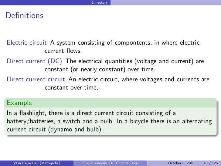Circuit Analysis DC Circuits