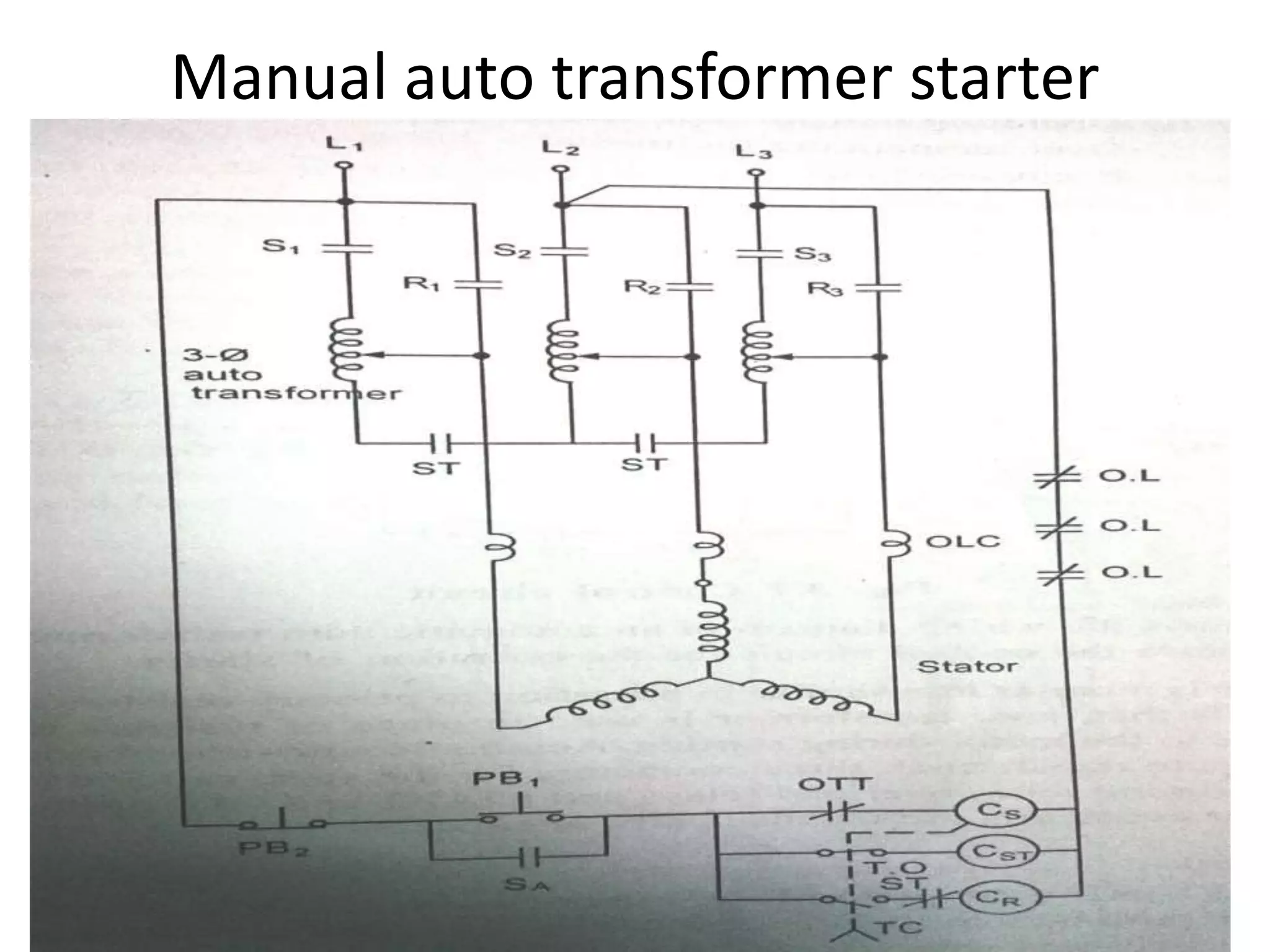 Manual auto transformer starter