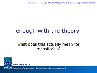 enough with the theory  what does this actually mean for repositories? 