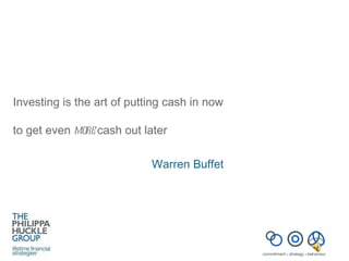 Warren Buffet Investing is the art of putting cash in now to get even  more  cash out later 