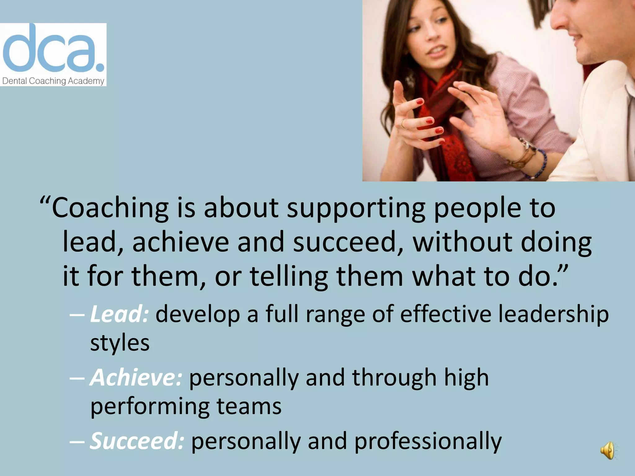 DCA professional leadership coaching model | PPTX