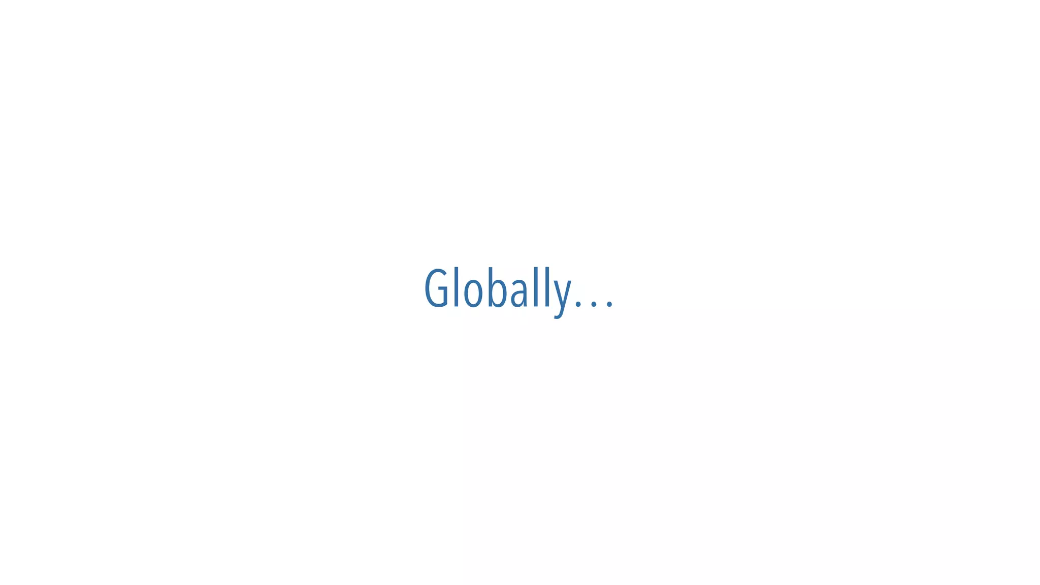 Globally…
 