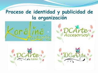 Proceso de identidad y publicidad de
la organización
 
