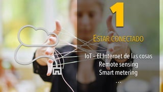 IoT – El Internet de las cosas
Remote sensing
Smart metering
…
IoT – El Internet de las cosas
Remote sensing
Smart metering
…
ESTAR CONECTADOESTAR CONECTADO
11
 