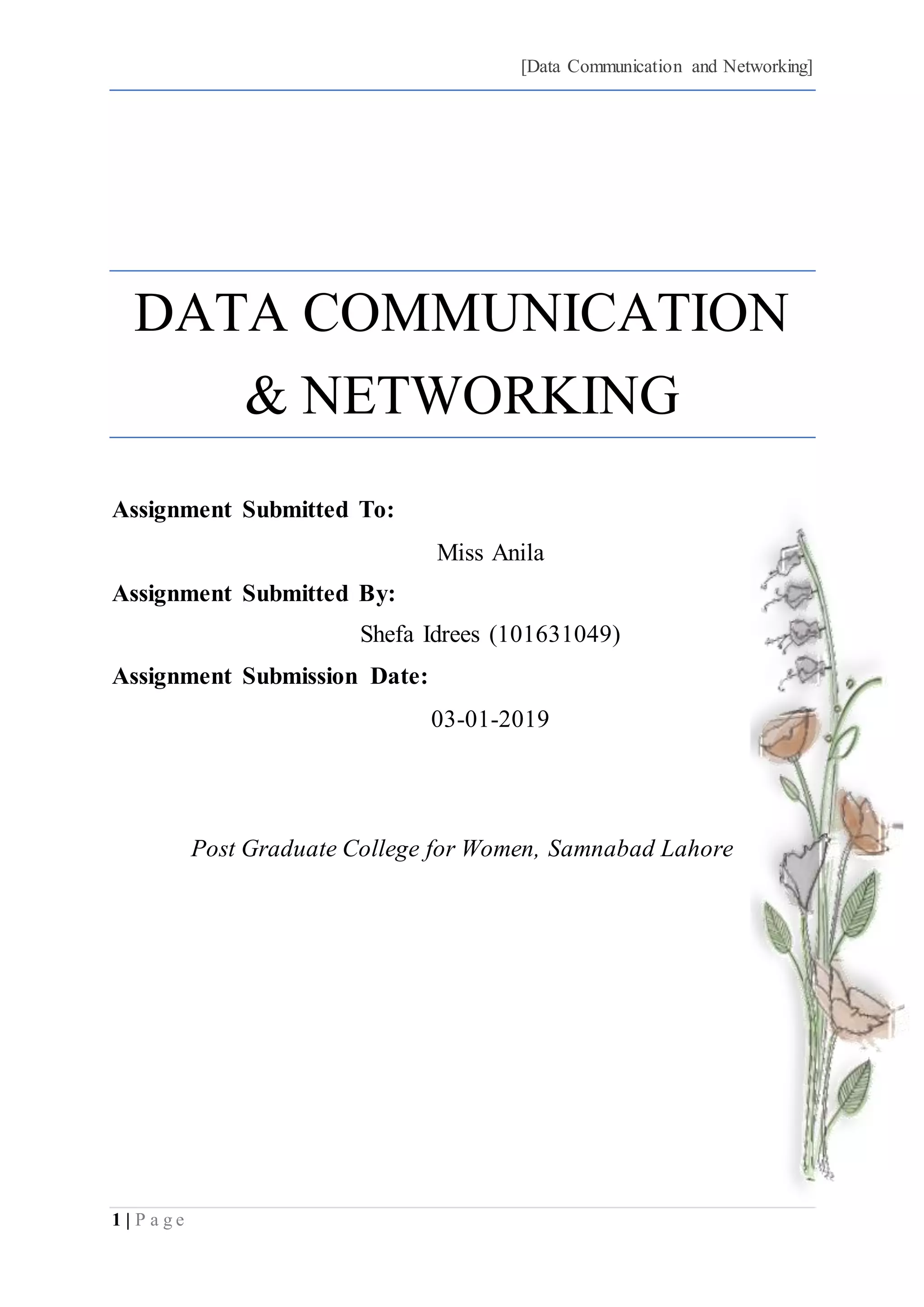 Data Communication IPv6, OSI Model, Transmission Impairments