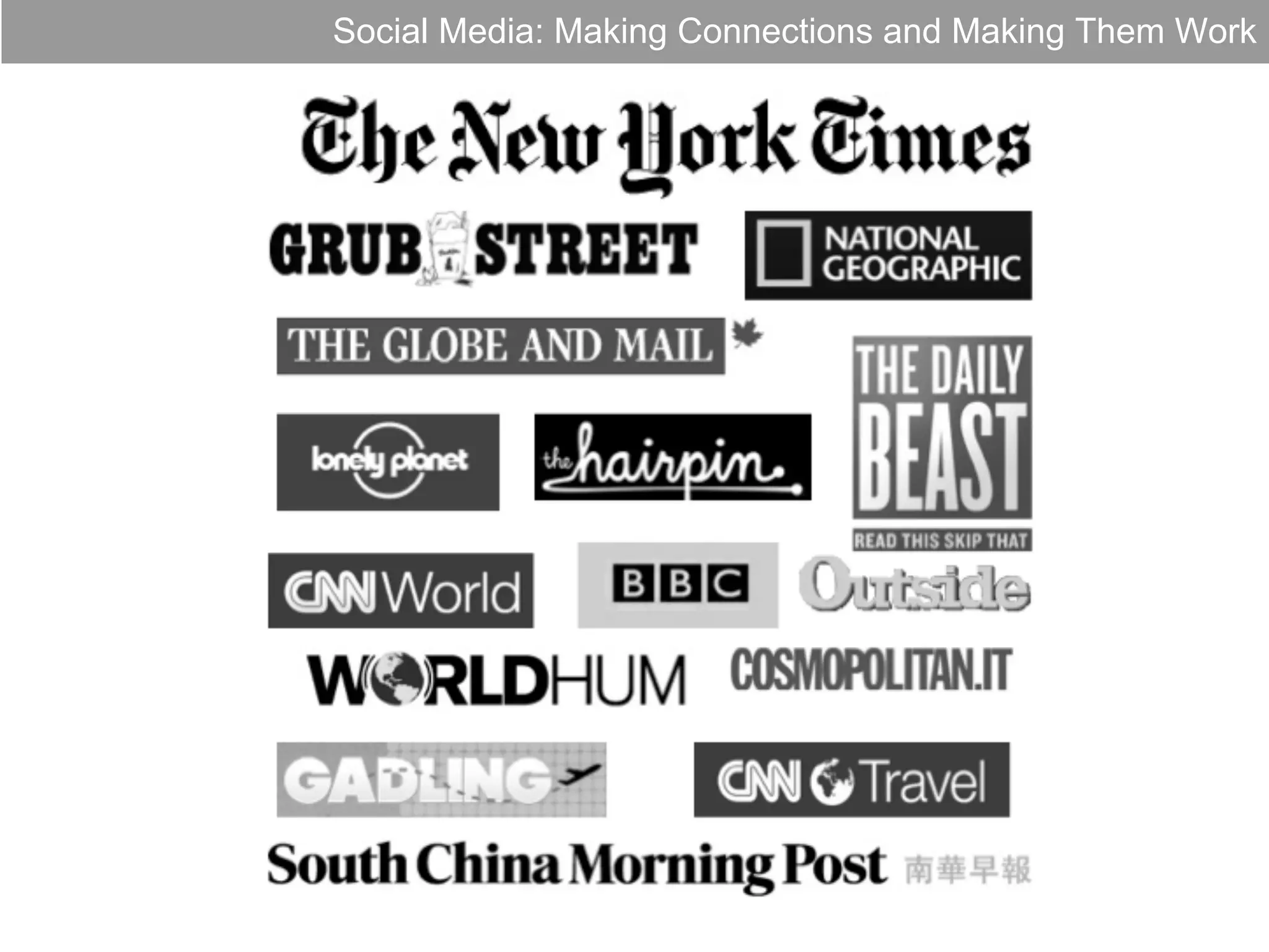 Social Media: Making Connections and Making Them Work

 