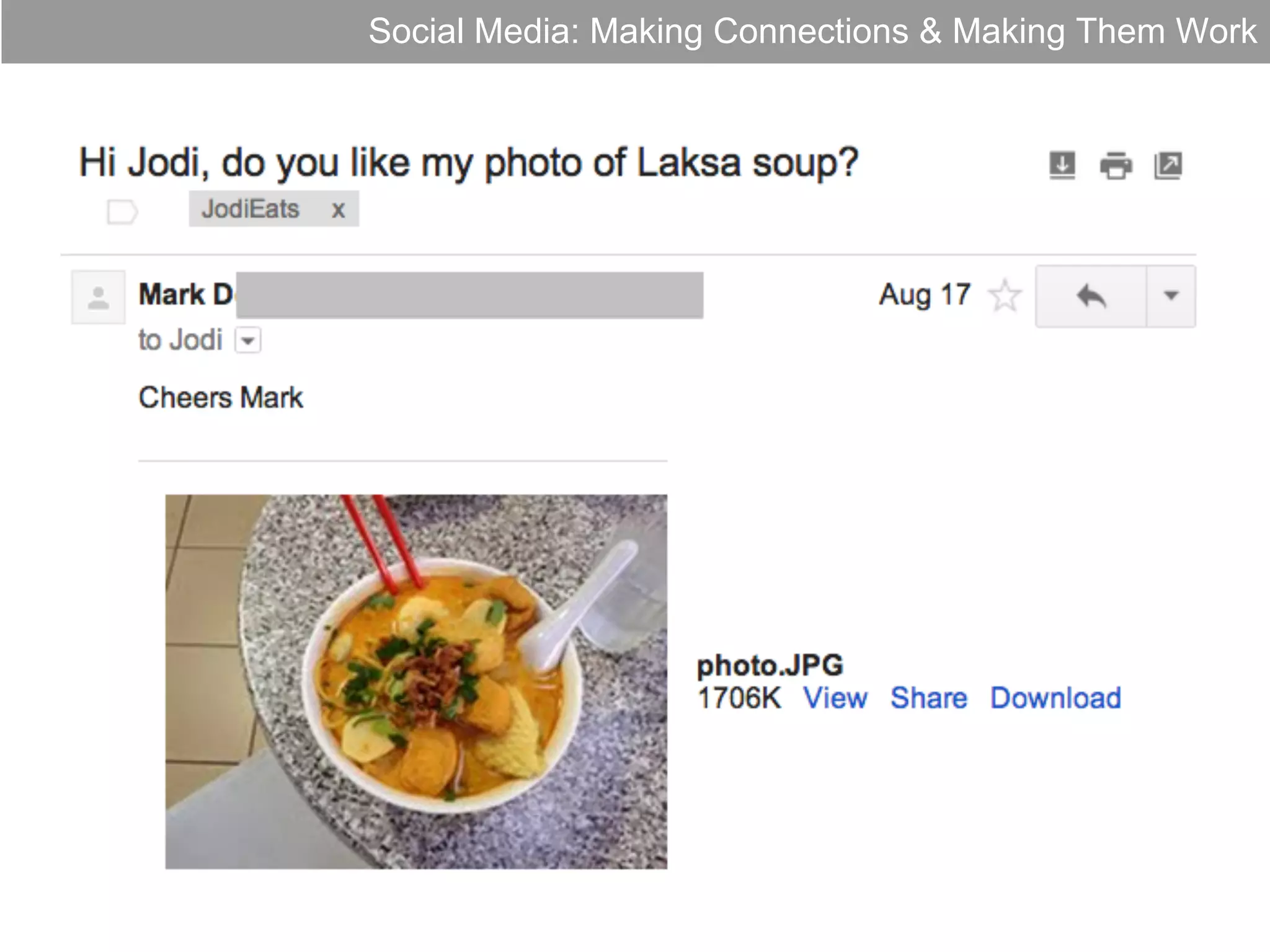 Social Media: Making Connections & Making Them Work

 