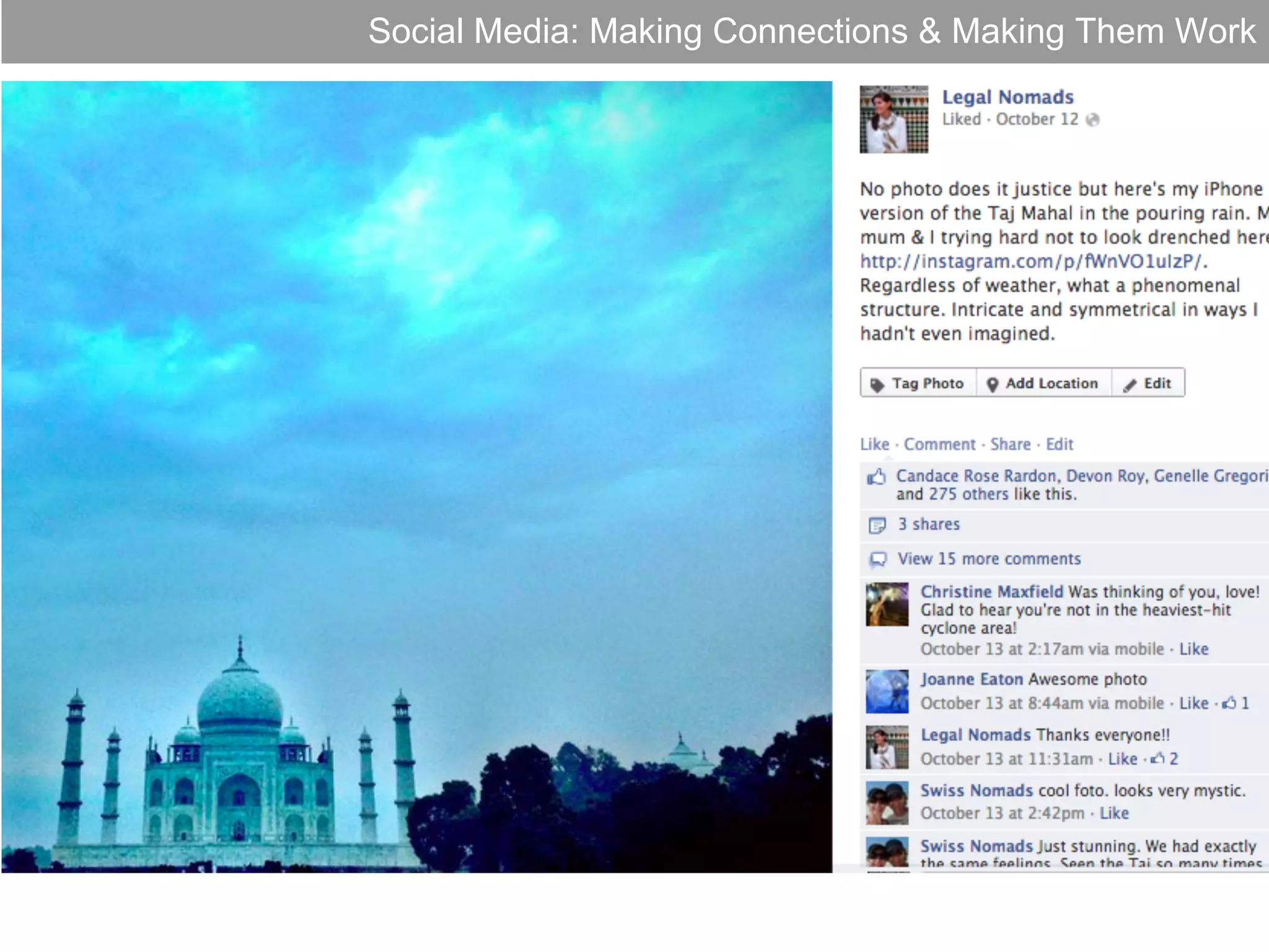 Social Media: Making Connections & Making Them Work

 