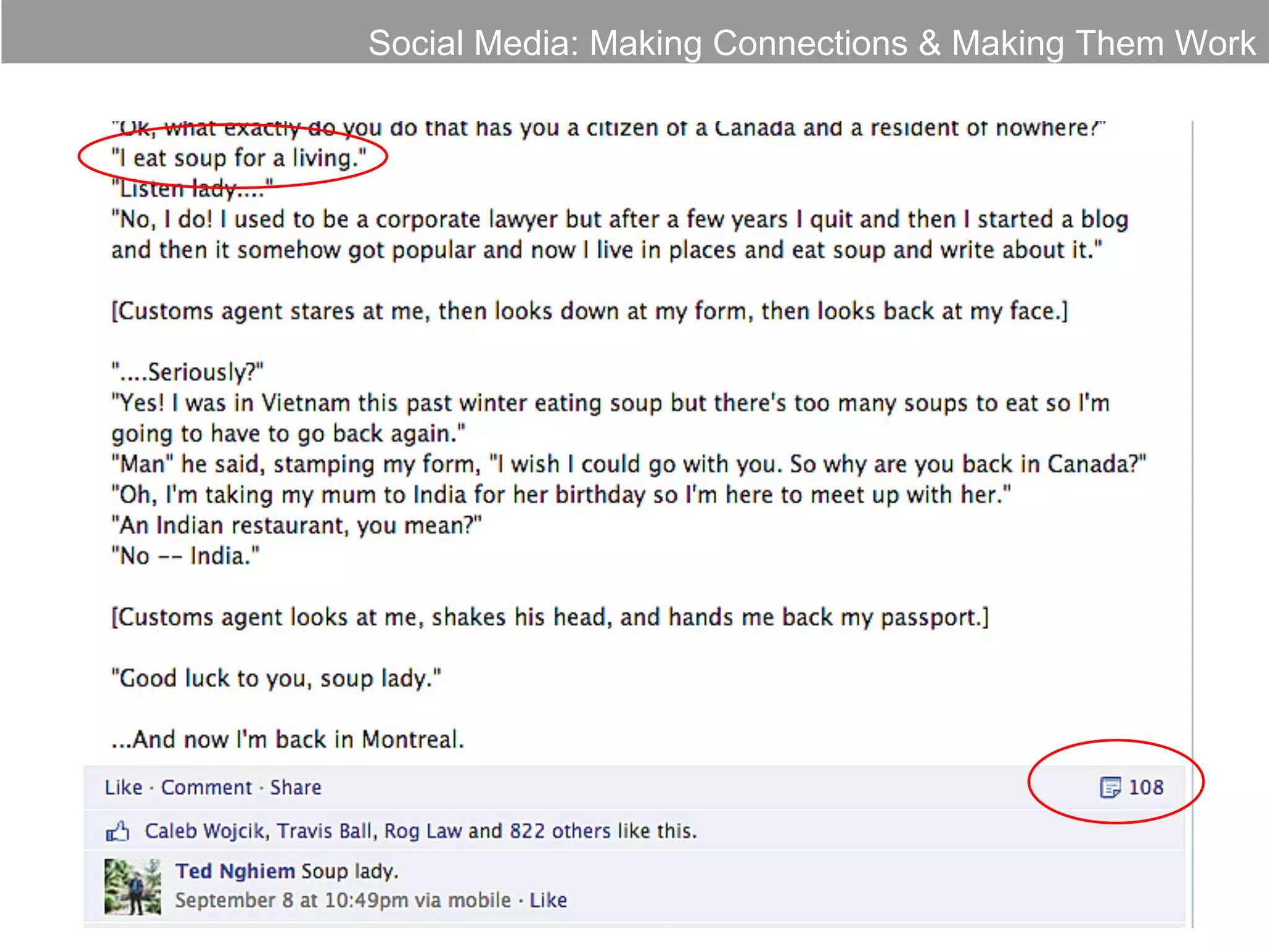 Social Media: Making Connections & Making Them Work

 