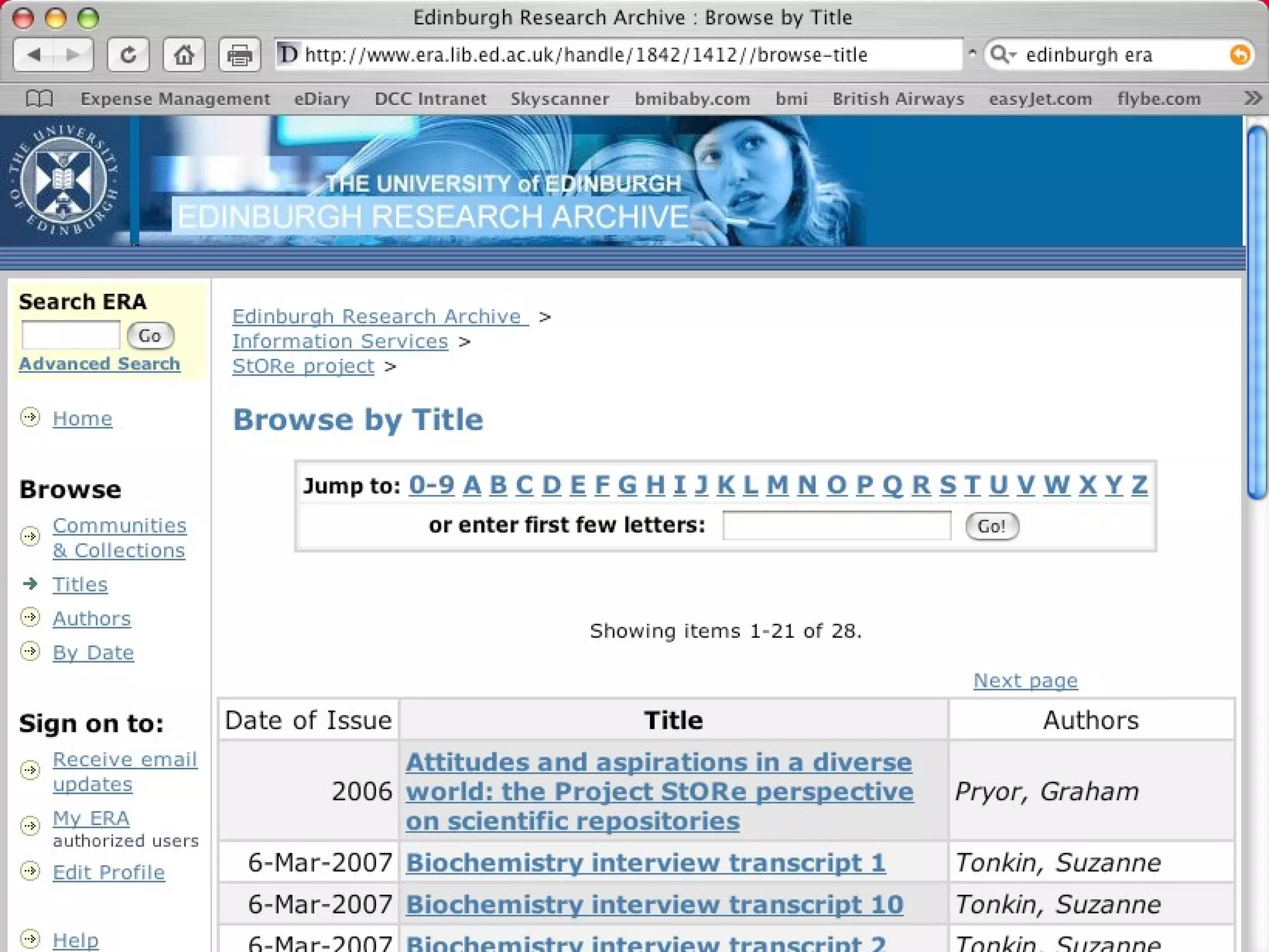 a centre of expertise in data curation and preservation




        ERA




34   CURL/SCONUL e-Research
 