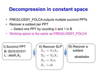 DCC2014 - Fully Online Grammar Compression in Constant Space