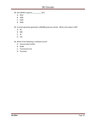 Dc Circuits Exam | PDF