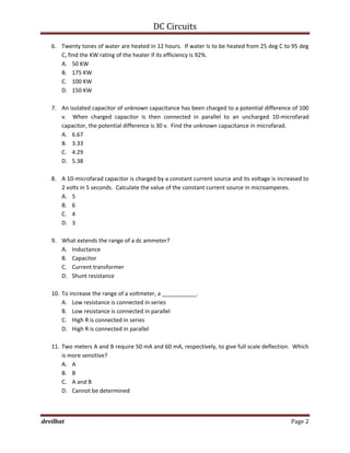 Dc Circuits Exam | PDF