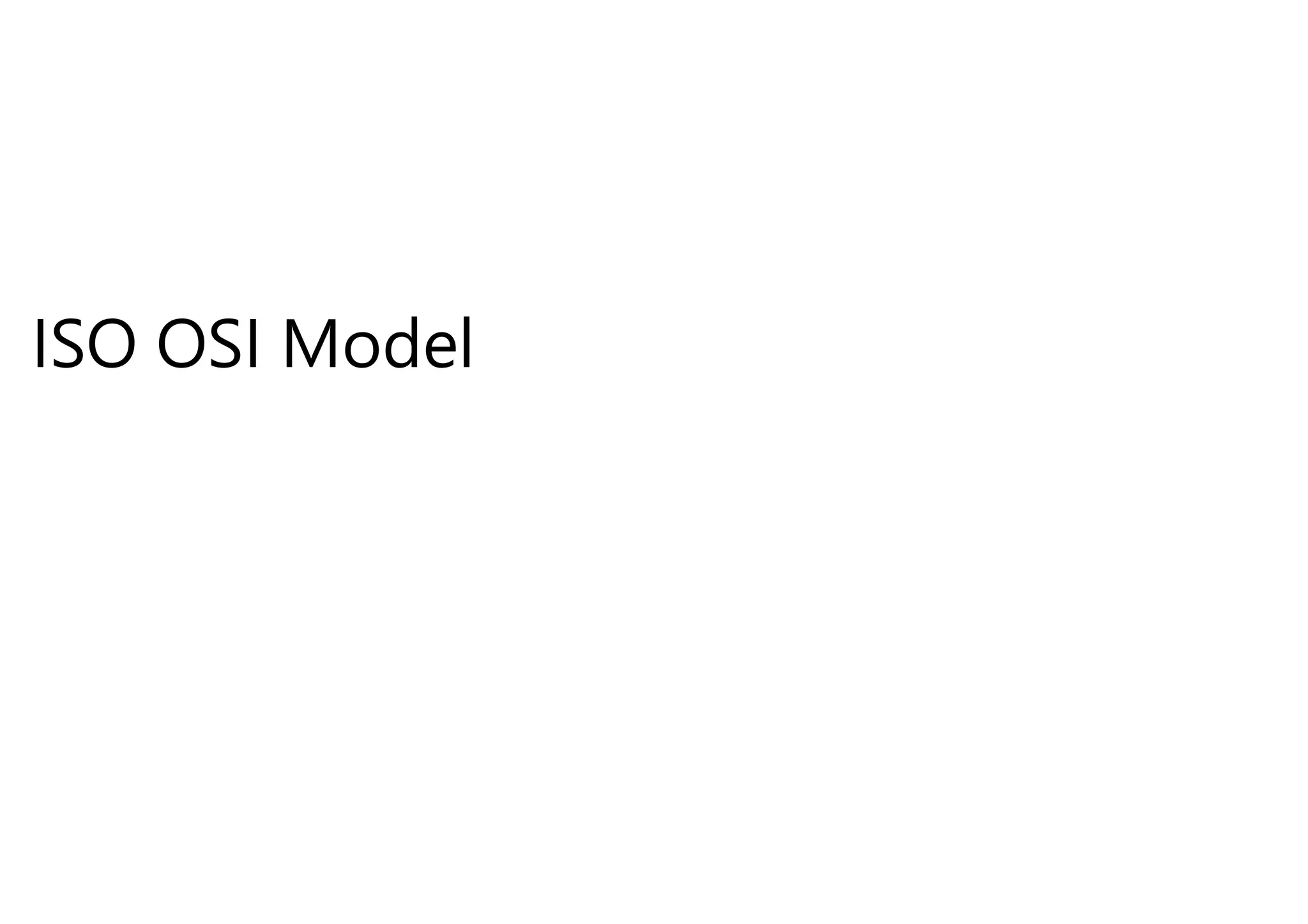 ISO OSI Model
 