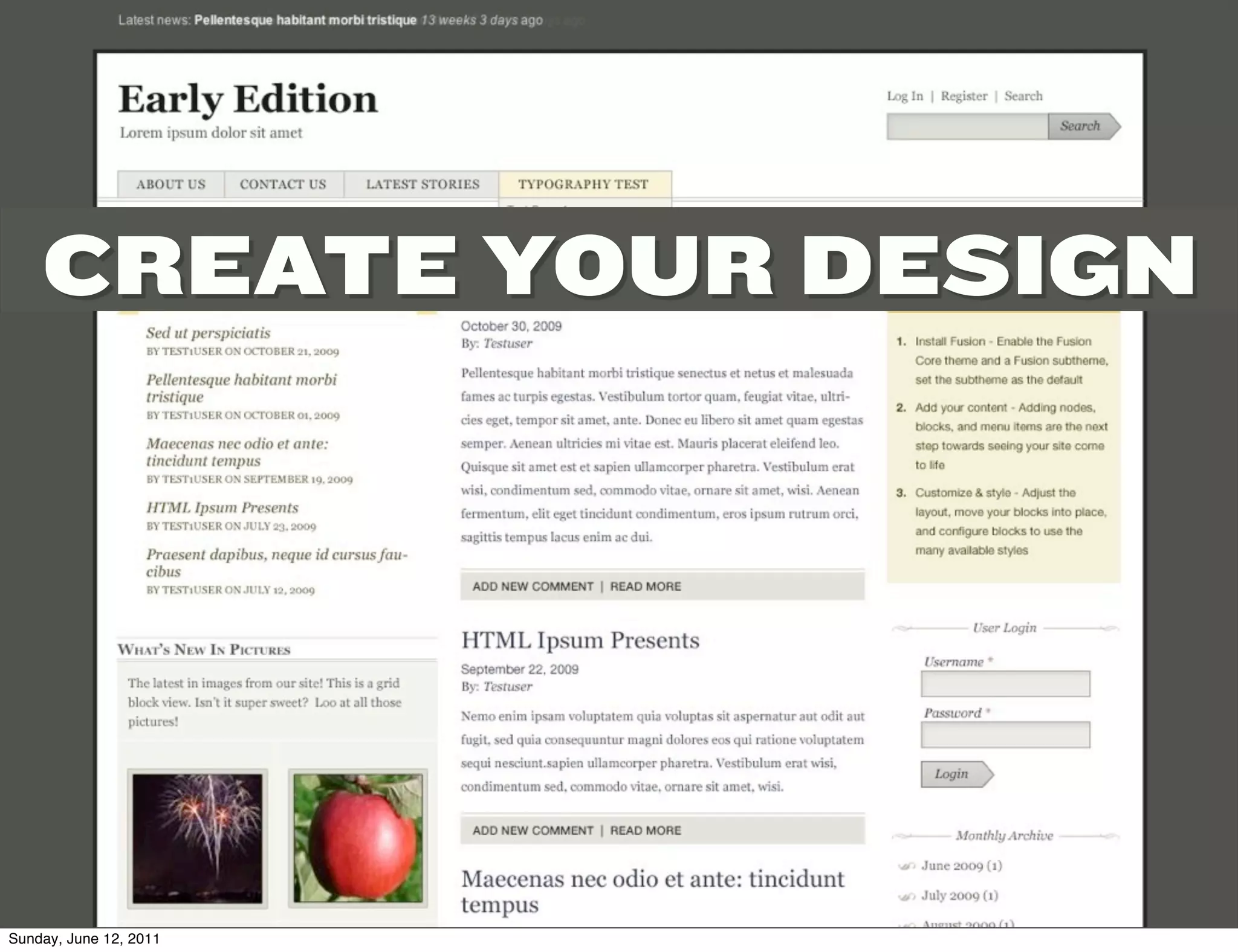 CREATE YOUR DESIGN




Sunday, June 12, 2011
 