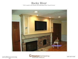 Rocky River Over-mantle with Plasma and Embedded Bose Sound System 