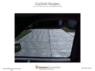 Garfield Heights Concrete Driveway with scalloped float finish 