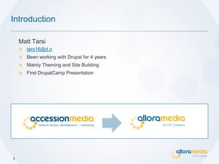 Introduction<br />Matt Tarsi<br /><ul><li>tars16@d.o