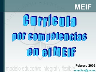 Curricula por competencias MEIF en el MEIF Febrero 2006 [email_address] 